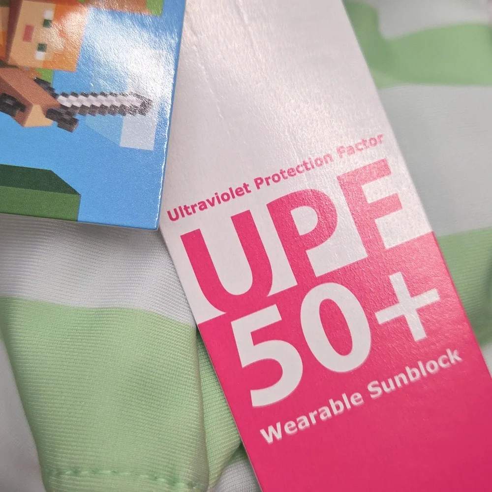 Girls Minecraft Bathing Suit Onepiece Swim - Picture 3 of 10